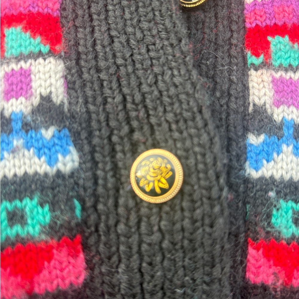 Vintage Nordic Wool Blend Cardigan – Lined – Size M/L - Picture 4 of 12